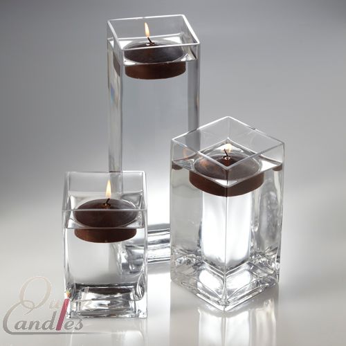 Richland Square Vases & Floating Candles 3" (13 Colors) Set of 3 eBay